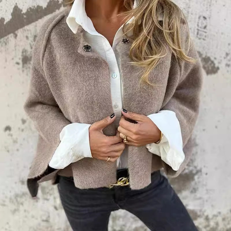 AVIERA – Cropped Dames Jas in Kasjmier Look | Luxe, Zacht & Trendy Herfststyle
